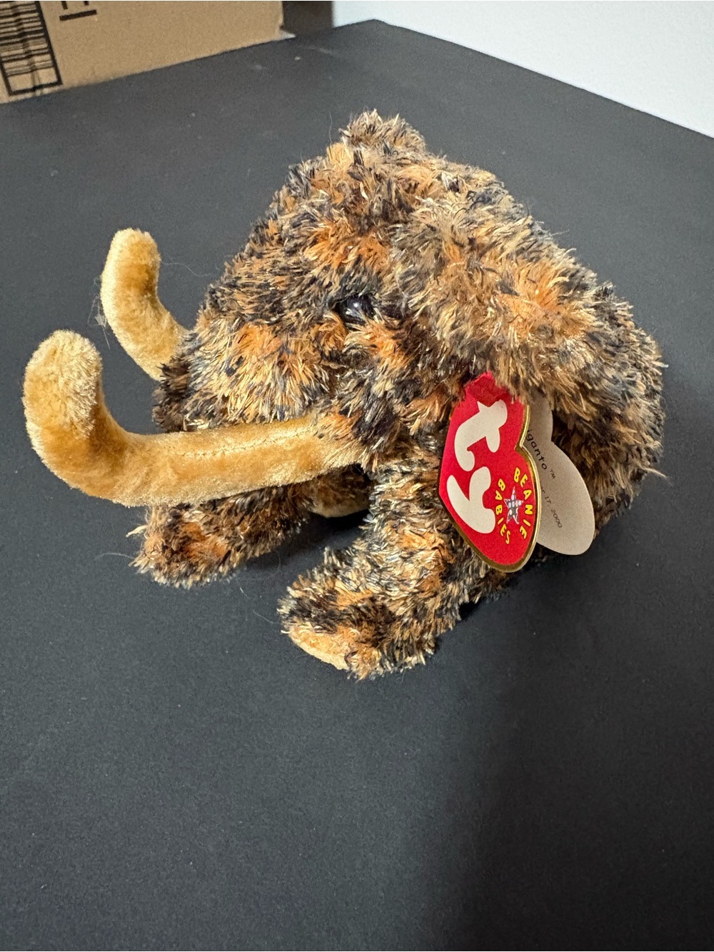 Retired TY Beanie Baby Gig Plush Mammoth Giganto Brown Tan Soft Collectible Toy